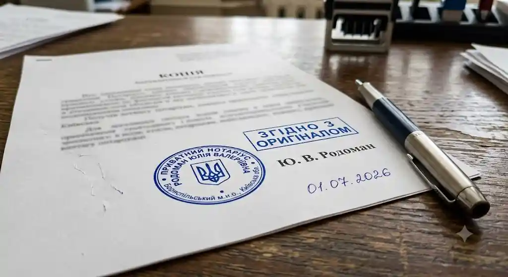 Як завірити копію документа у нотаріуса: зразок, ціна та правила 2026